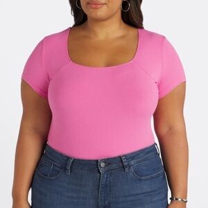 GILLI Madisol Square Neck Knit Bodysuit 3X NWT